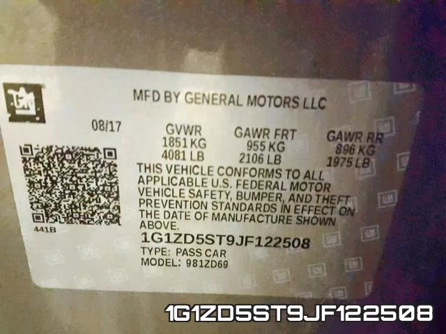 1G1ZD5ST9JF122508 фото 2