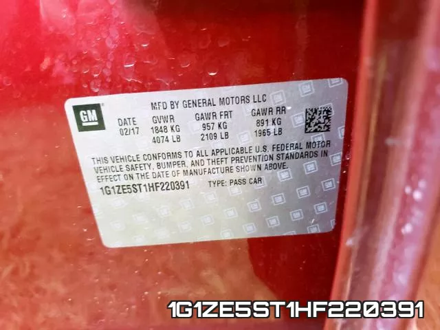 1G1ZE5ST1HF220391 фото 2