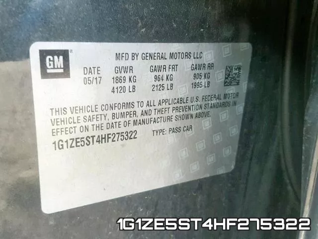 1G1ZE5ST4HF275322 фото 2