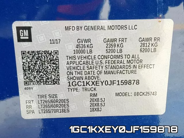 1GC1KXEY0JF159878 фото 2