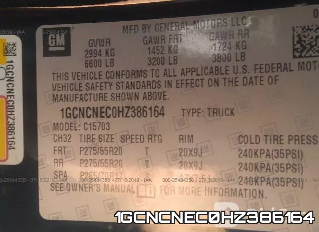 1GCNCNEC0HZ386164 фото 10