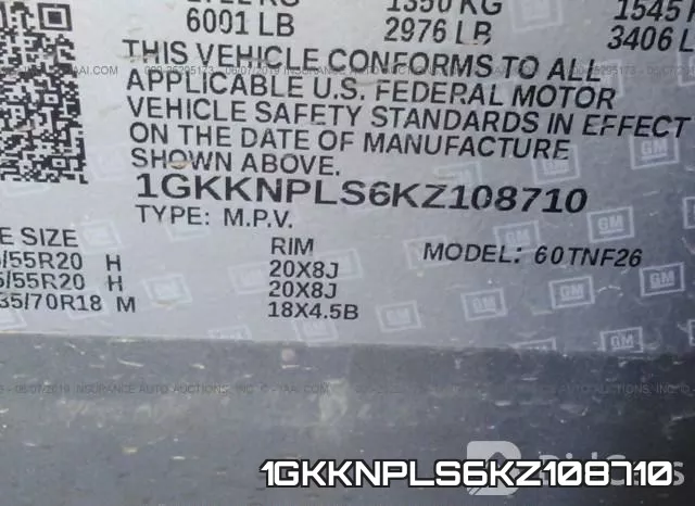 1GKKNPLS6KZ108710 фото 9
