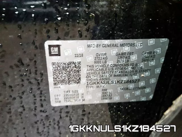 1GKKNULS1KZ184527 фото 2