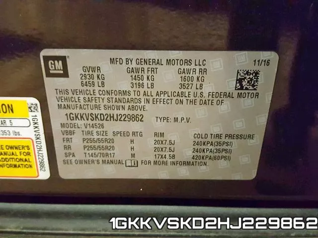 1GKKVSKD2HJ229862 фото 2