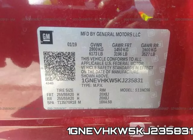 1GNEVHKW5KJ235831 фото 10