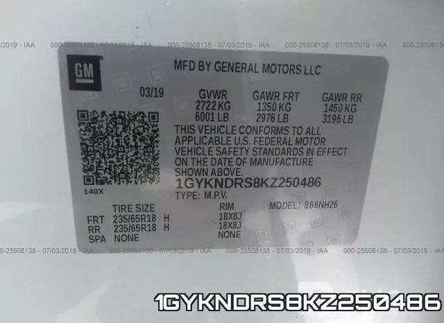 1GYKNDRS8KZ250486 фото 10