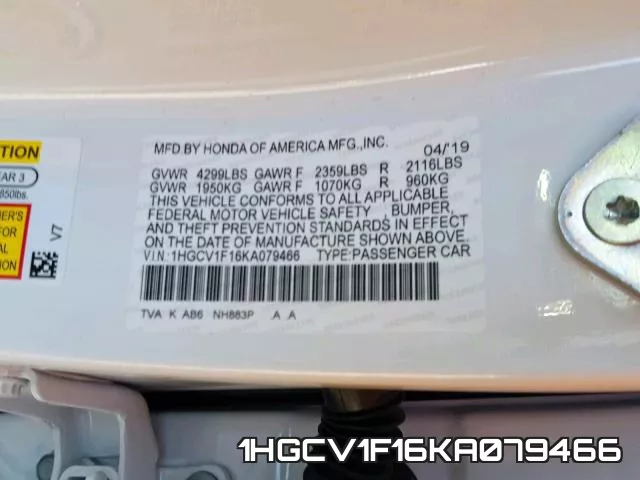 1HGCV1F16KA079466 фото 2