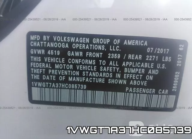 1VWGT7A37HC085739 фото 10