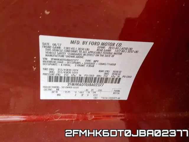 2FMHK6DT0JBA02377 фото 2