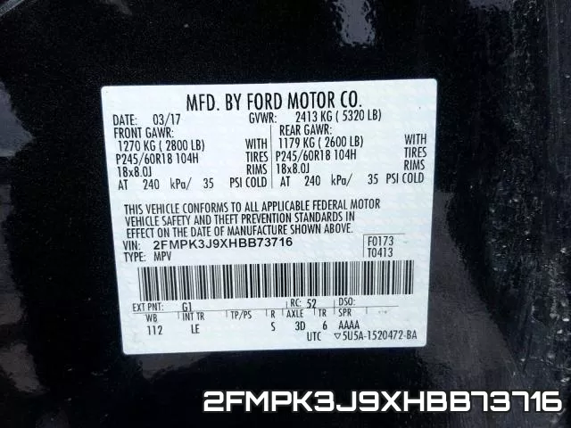 2FMPK3J9XHBB73716 фото 2