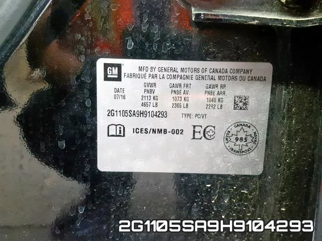 2G1105SA9H9104293 фото 2