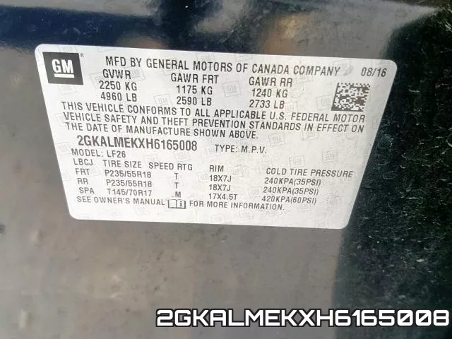 2GKALMEKXH6165008 фото 2