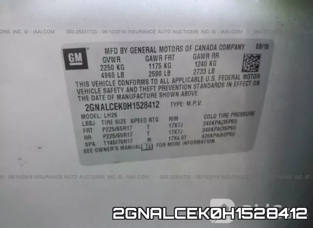 2GNALCEK0H1528412 фото 10