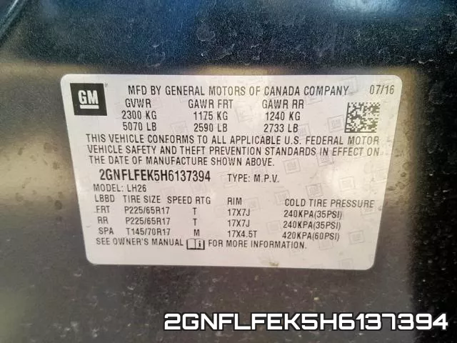 2GNFLFEK5H6137394 фото 2