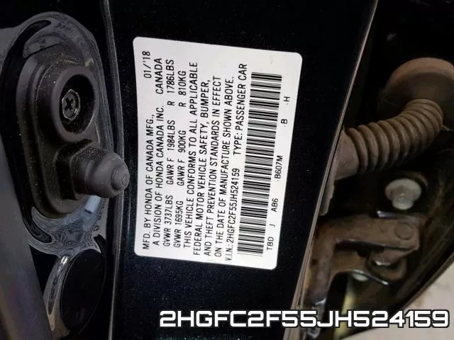 2HGFC2F55JH524159 фото 2
