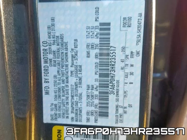 3FA6P0H73HR235517 фото 2