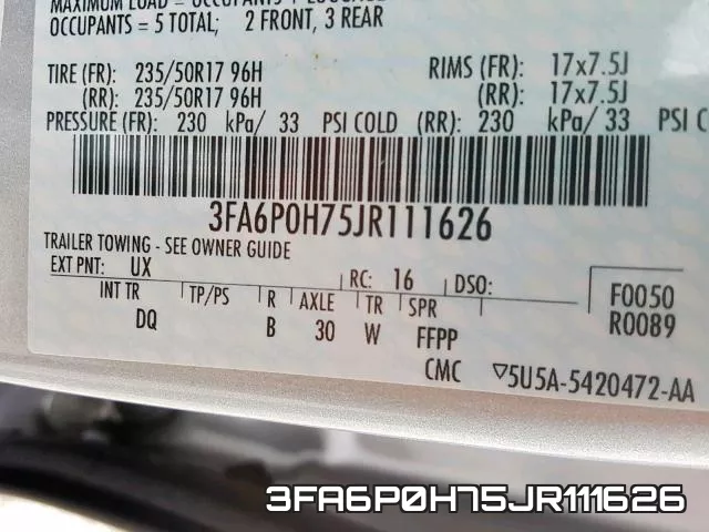 3FA6P0H75JR111626 фото 2