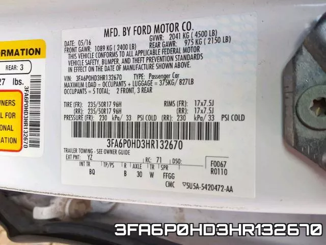 3FA6P0HD3HR132670 фото 2