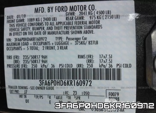 3FA6P0HD6KR160972 фото 10