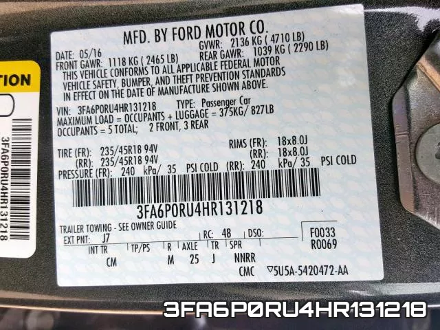 3FA6P0RU4HR131218 фото 2