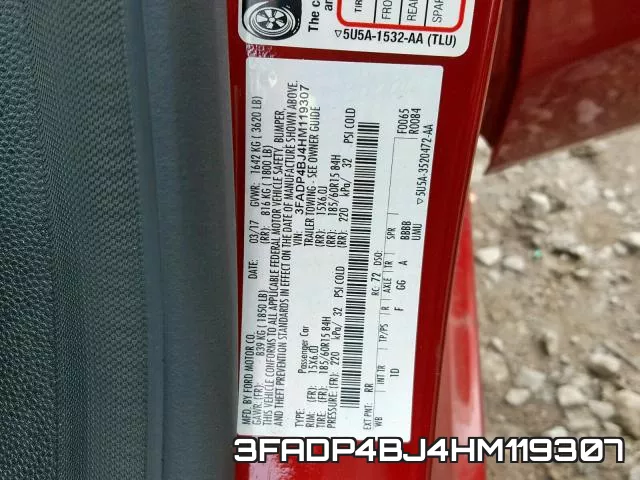 3FADP4BJ4HM119307 фото 2