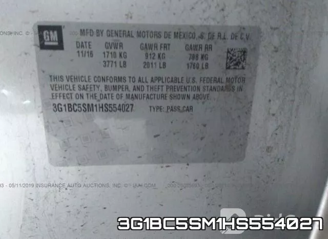 3G1BC5SM1HS554027 фото 10