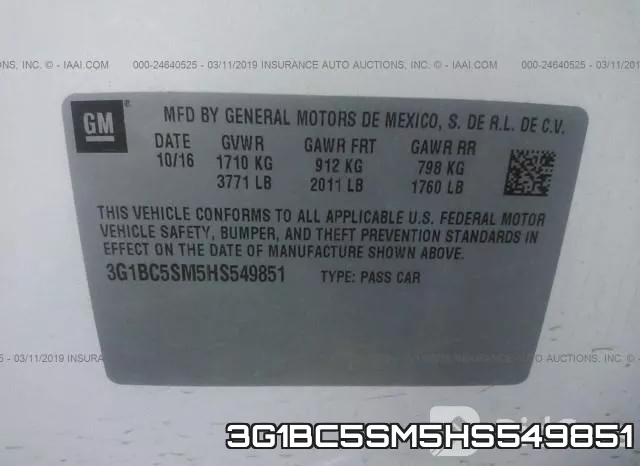 3G1BC5SM5HS549851 фото 10