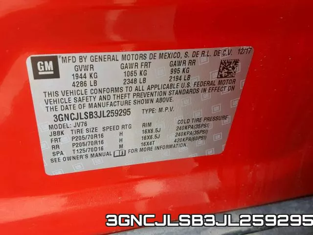 3GNCJLSB3JL259295 фото 2