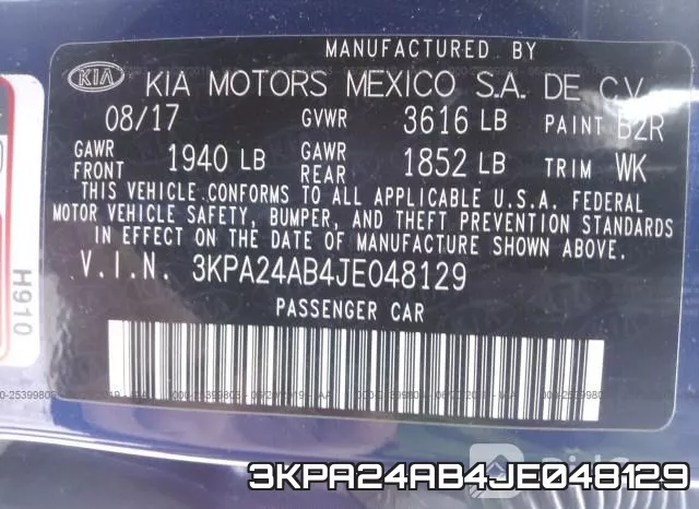 3KPA24AB4JE048129 фото 10