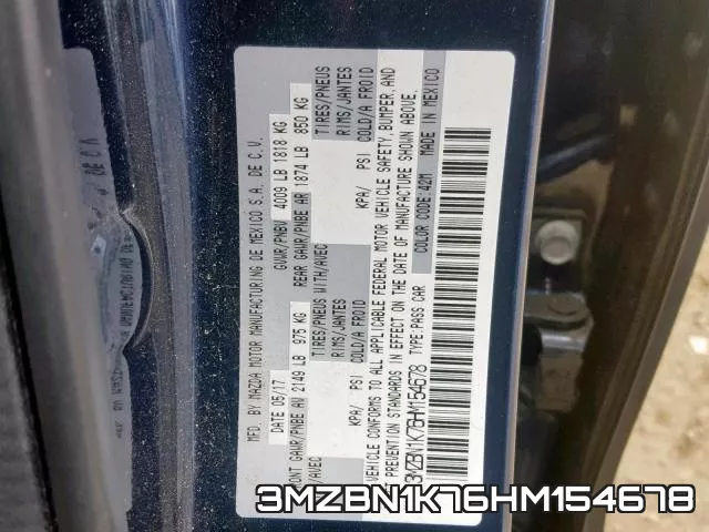 3MZBN1K76HM154678 фото 2