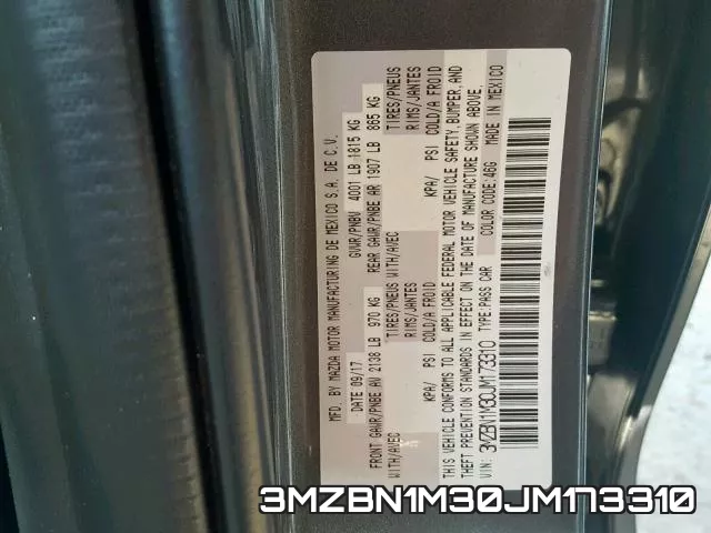 3MZBN1M30JM173310 фото 2