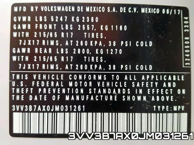 3VV3B7AX0JM031261 фото 2