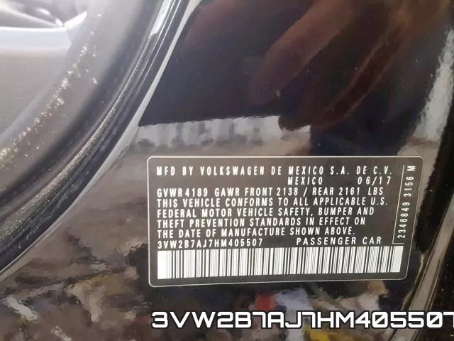 3VW2B7AJ7HM405507 фото 2