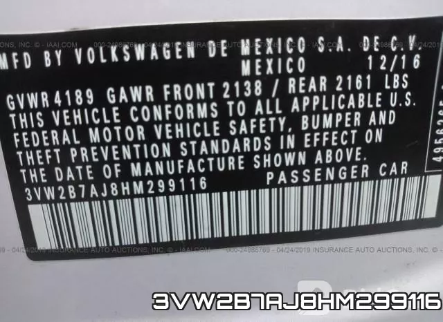 3VW2B7AJ8HM299116 фото 10