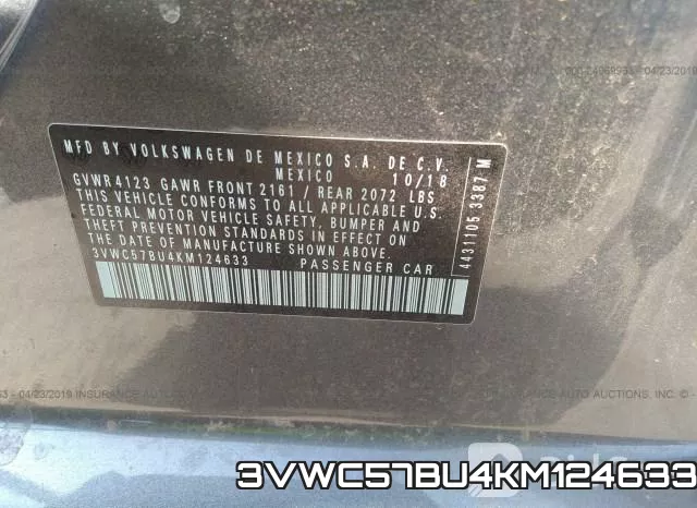 3VWC57BU4KM124633 фото 10