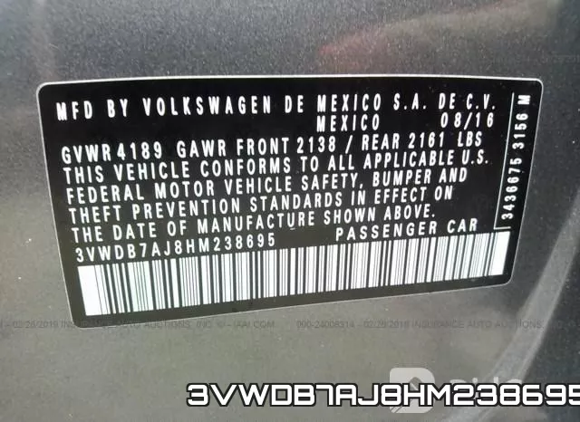 3VWDB7AJ8HM238695 фото 10