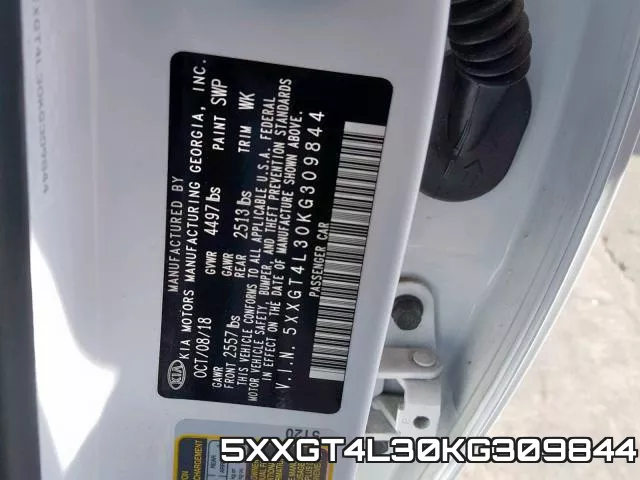 5XXGT4L30KG309844 фото 2