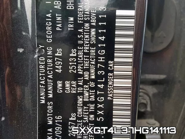 5XXGT4L37HG141113 фото 2