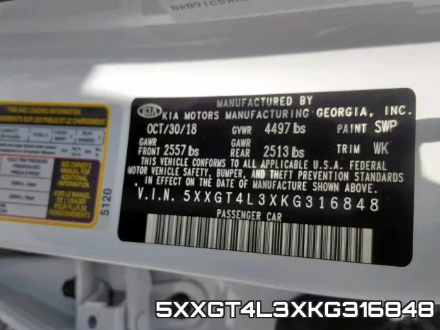 5XXGT4L3XKG316848 фото 2