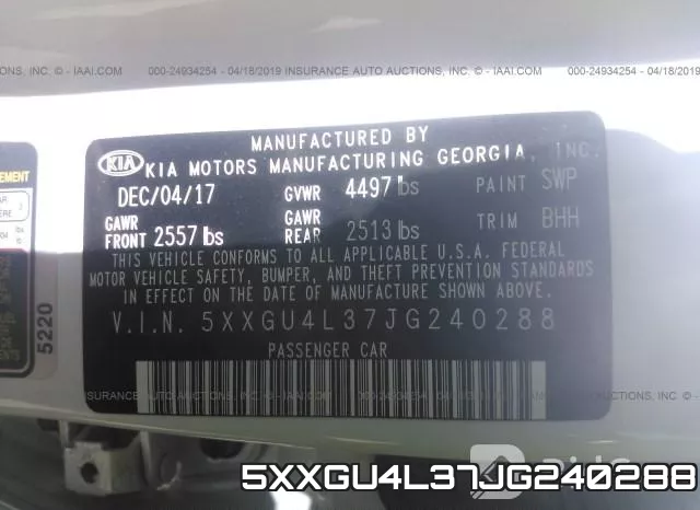 5XXGU4L37JG240288 фото 10