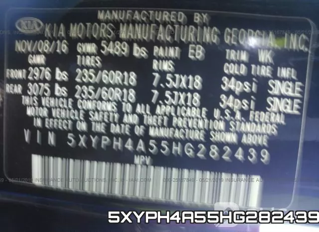 5XYPH4A55HG282439 фото 10