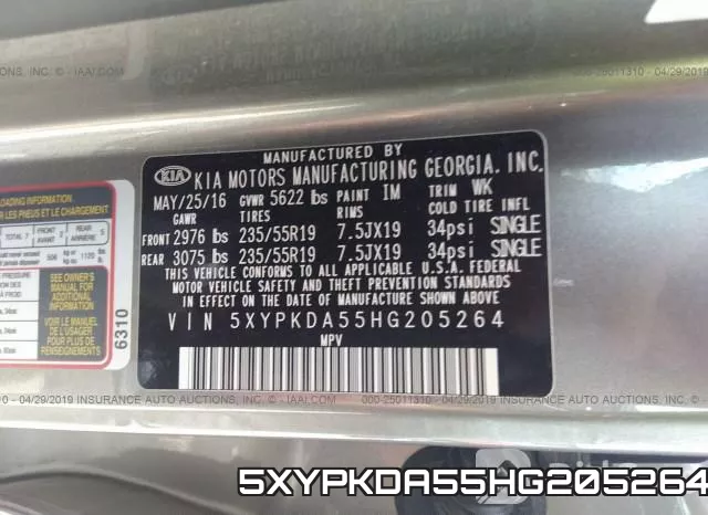 5XYPKDA55HG205264 фото 10