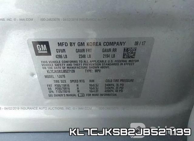 KL7CJKSB2JB527139 фото 10