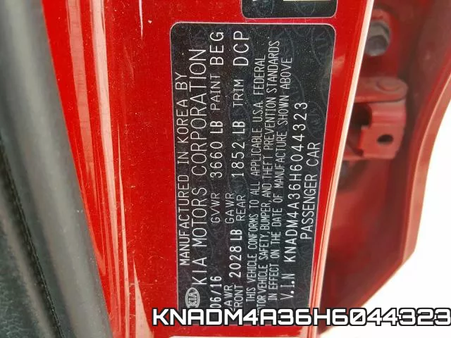 KNADM4A36H6044323 фото 2