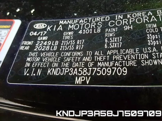 KNDJP3A58J7509709 фото 2