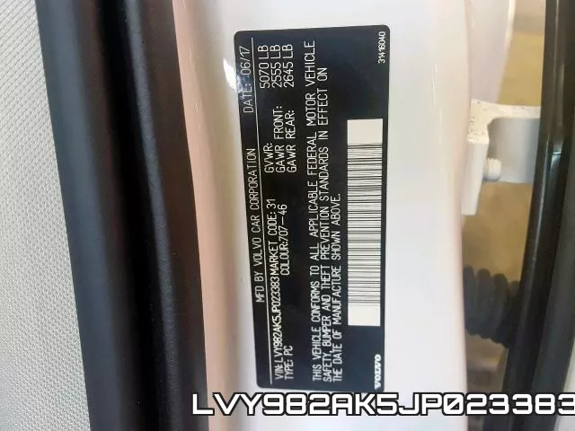 LVY982AK5JP023383 фото 2