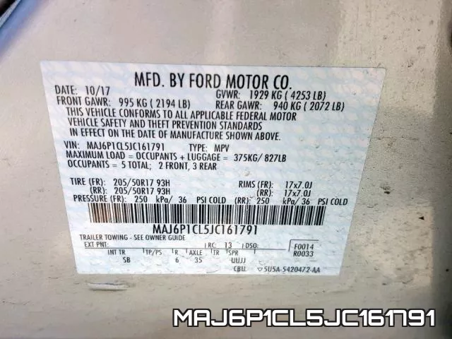 MAJ6P1CL5JC161791 фото 2