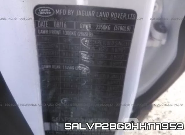 SALVP2BG0HH177953 фото 10