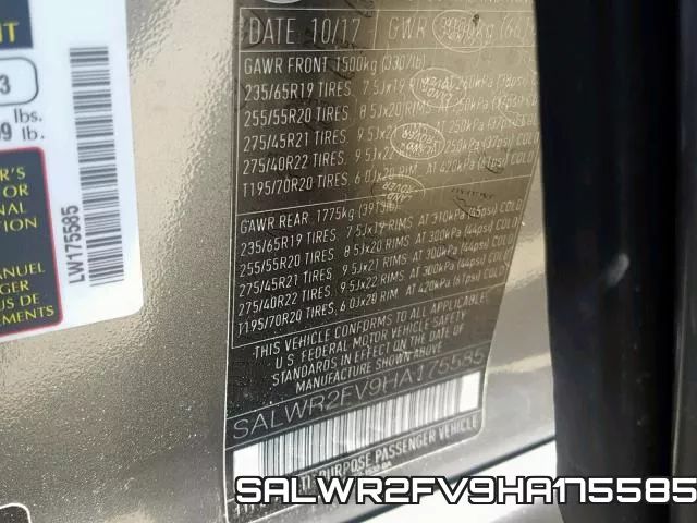 SALWR2FV9HA175585 фото 2