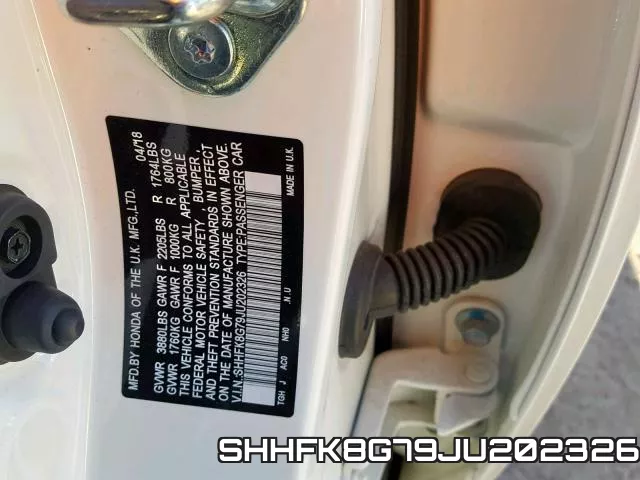 SHHFK8G79JU202326 фото 2
